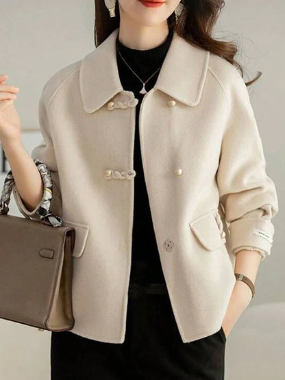 Women's Elegant Short Coat - Winter Office Outerwear Jacket