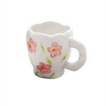 Blumen-Keramik-Kaffeetasse mit Untertasse, Heim-Frühstücksgriff-Tasse