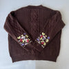 Cardigan for Women Flower Embroidered Knitted Sweater Y2k Girl Vintage