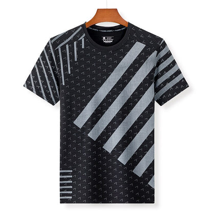 Quick Dry Sport T Shirt Patchwork Men Casual Plus Oversize