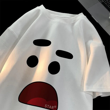 High Street Fashion Tee Women Oversize Fun Expression Top