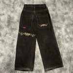 Y2K Hip Hop Retro Grafik Baggy Jeans Schwarze Hose