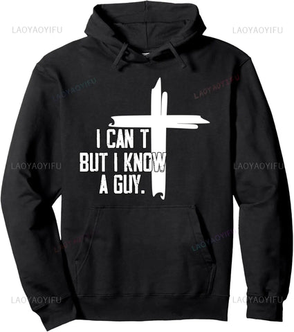 Men Pullover Jesus Cross Graphic Hoodie