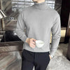 Korean Style Fleece Turtleneck Sweater Men Warm Pullover Knit