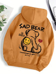 Funny Bear Cartoon Hoodie Women Fleece Casual Top