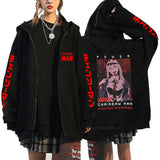 Anime Chainsaw Denji Hoodies Makima Zipper Streetwear Fleece