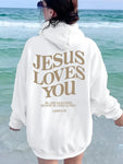 Jesus Loves You Hoodie Christian Hoodie Bible Verse Shirt Aesthetic Clothing