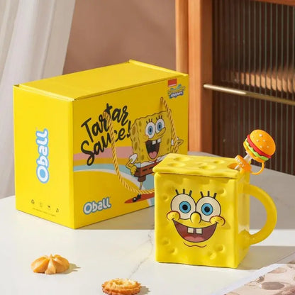 500Ml Cartoon Spongebob Squarepants 1:1 Copy Cup House Water Cup Cute 3D Ceramic