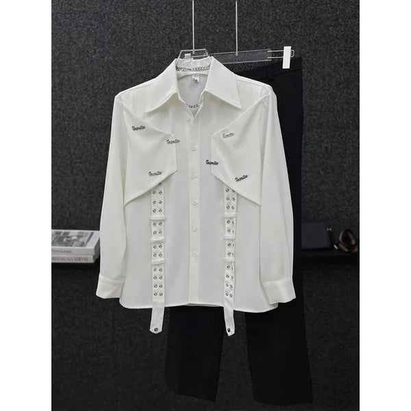 Mens Oversized Button Up Shirt Colorblock Long Sleeve Cardigan Style