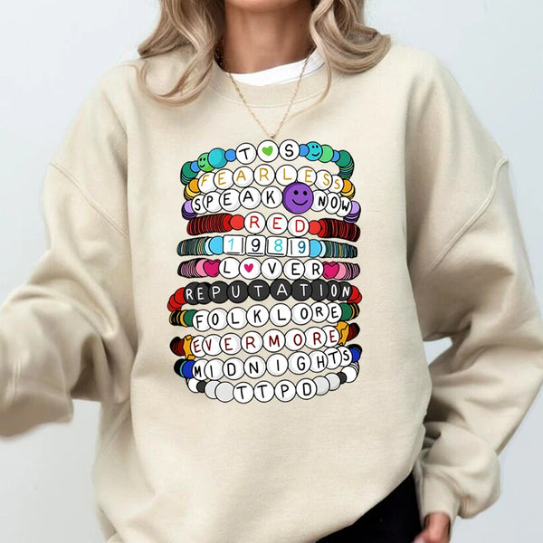 Eras Tour Bracelet Sweatshirt Women The Tortured Poets Long Sleeve