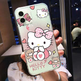 White Clear Cat Cartoon Phone Case Cover for Iphone