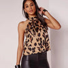 Women Blouses Leopard Print Ladies Shirts And Tops Sleeveless Tops