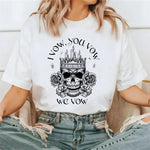 Trendy Retro I Vow You Vow We Vow Printed Summer T-Shirt