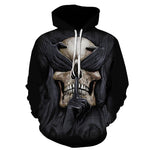 Skull Pattern 3D Printing Hoodies Horror Theme Fashion for Autumn and Winter