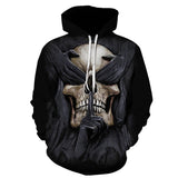 Skull Pattern 3D Printing Hoodies Horror Theme Fashion for Autumn and Winter