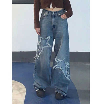 Star Baggy Jeans Vintage Washed High Street Style