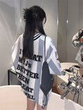 Y2k Oversize Stripe Hoodies 2024 Streetwear Letter