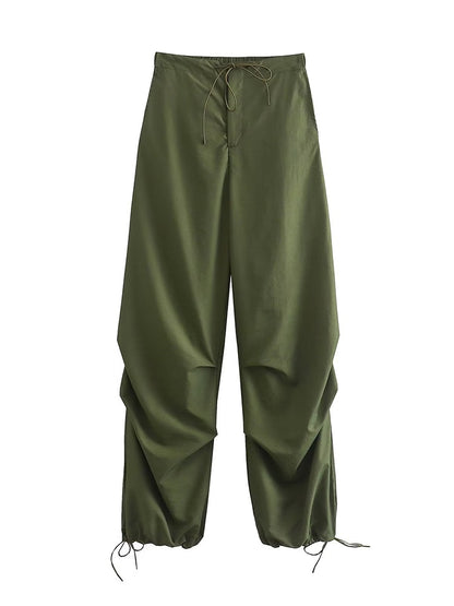 Cargohose Damen Vintage Jogginghose mit hohem elastischem Bund