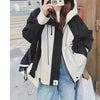 Womens Colorblock Fleece Jacket Hooded Workwear Style Outwear