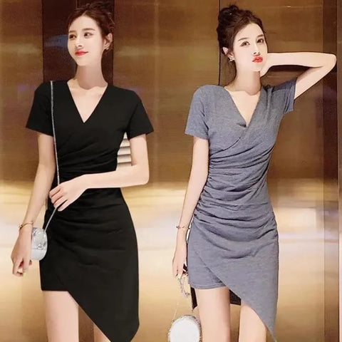 2024 Sexy Temperament Dresses Slim Fit and Slim Sexy Wrap Hip Skirt Trend