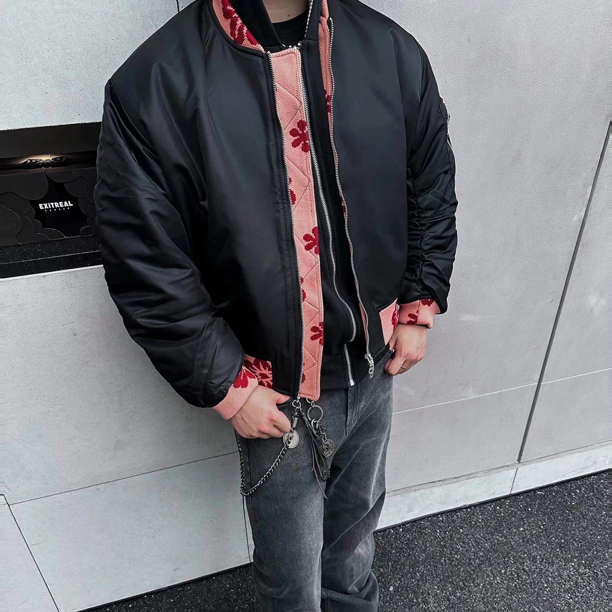 Men Patchwork Baseball Jacket Streetwear