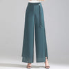 Women's Double Layer Chiffon Pants Elastic Waist Slim Chic