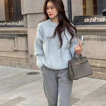 Autumn Winter Thick Knitted Pullover Vintage Streetwear