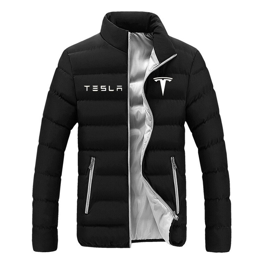 TESLA New Printing Cotton Clothing Winter Snowy Day Warm Jacket  Tops Coat Harajuku Hoodies - xinnzy