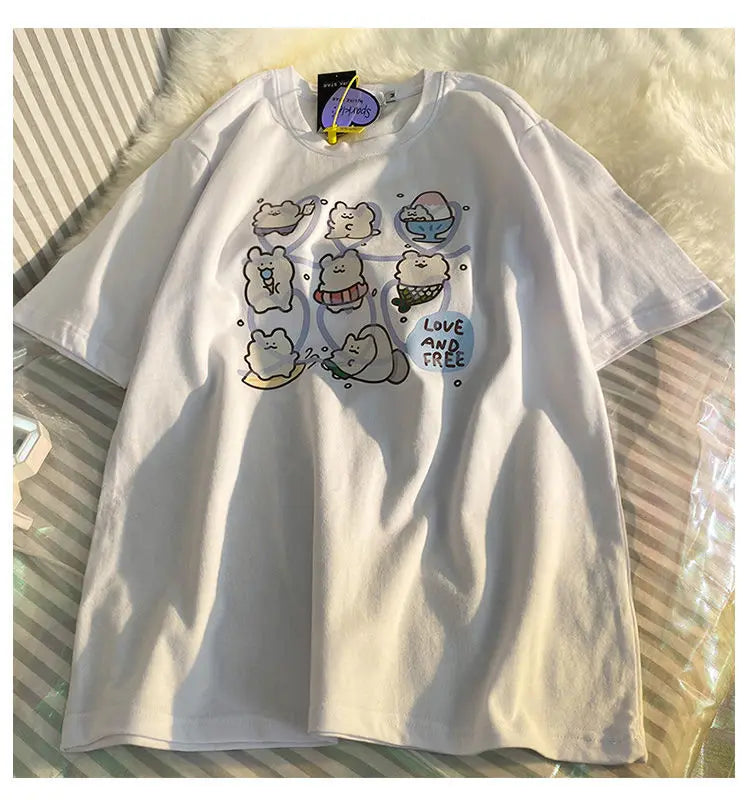 Kawaii Harajuku Tees: Niedliche Cartoon-Charms für deinen Style