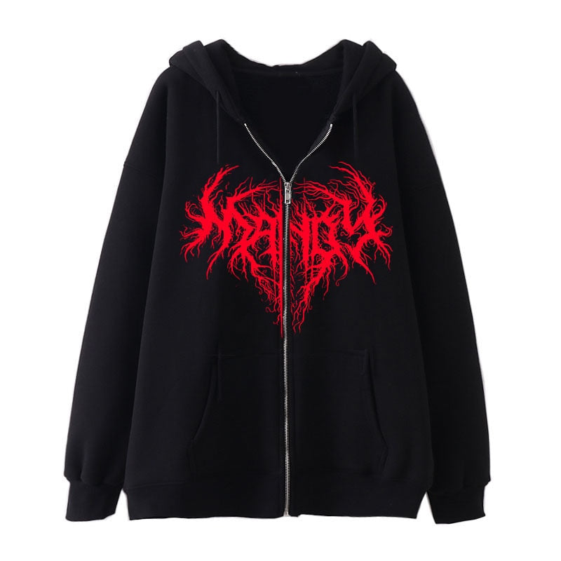 Women Vintage Gothic Streetwear Hoodies Harajuku Y2k