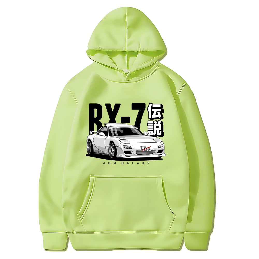 Men Hoodies Harajuku RX7 FD Drift Japanese Cars Casual