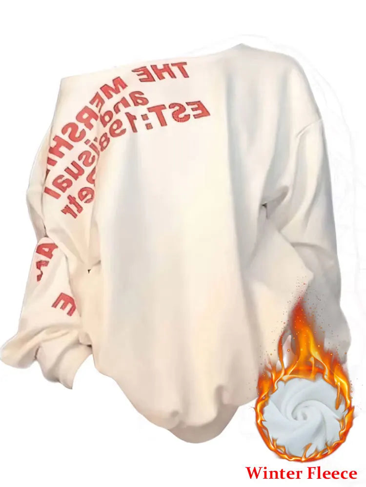 Women’s Y2K Oversized Graphic Long Sleeve T-Shirt – Sexy Streetwear Fall Winter Top