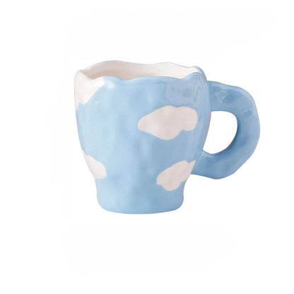 Hand-painted Flower Coffee Cup Children Drinkware Vintage Ceramic Mug Ins Wind MilkTea Mug