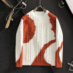 Men's Contrast Knit Pullover Casual Fall Winter Sweater