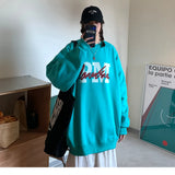 Y2k Sweatshirt Kpop Brief Drucken Langarm Casual Paare Hoodie Tops Herbst