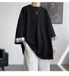 Mens Oversized Plaid Tshirt Korean Style Loose Fit Short Sleeve