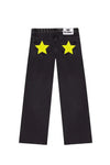 Y2K Black Baggy Jeans Women Star Sequin Rivet Washed Denim