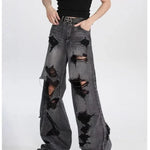 Y2k Ripped Jeans Harajuku Gothic Grunge Baggy Streetwear Gyaru Trousers