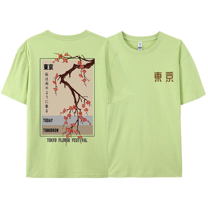 Today Tomorrow Tokyo Flower Festival T Shirt Unisex Fashion O-Neck