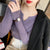 V Neck Sweater Women Knit Pullover Fall Winter Solid Color Top