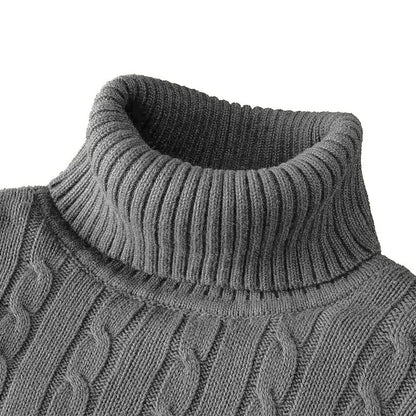 Mens Ribbed Turtleneck Sweater Slim Fit Knit Pullover Lightweight