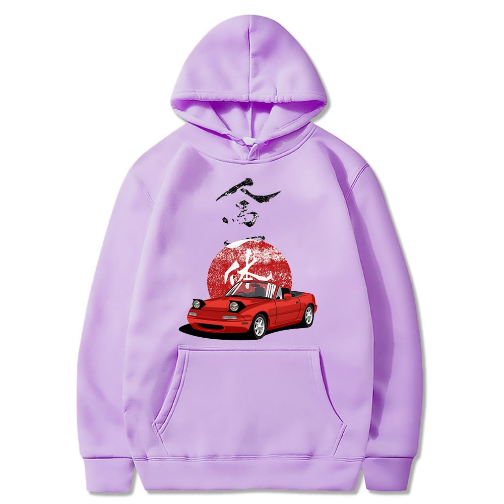 Herren Hoodie Jdm Drift Red Car Fashion Tops Harajuku