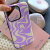 Purple Cream Wave iPhone Case Dual Layer 12 13 14 15 16 17 Pro