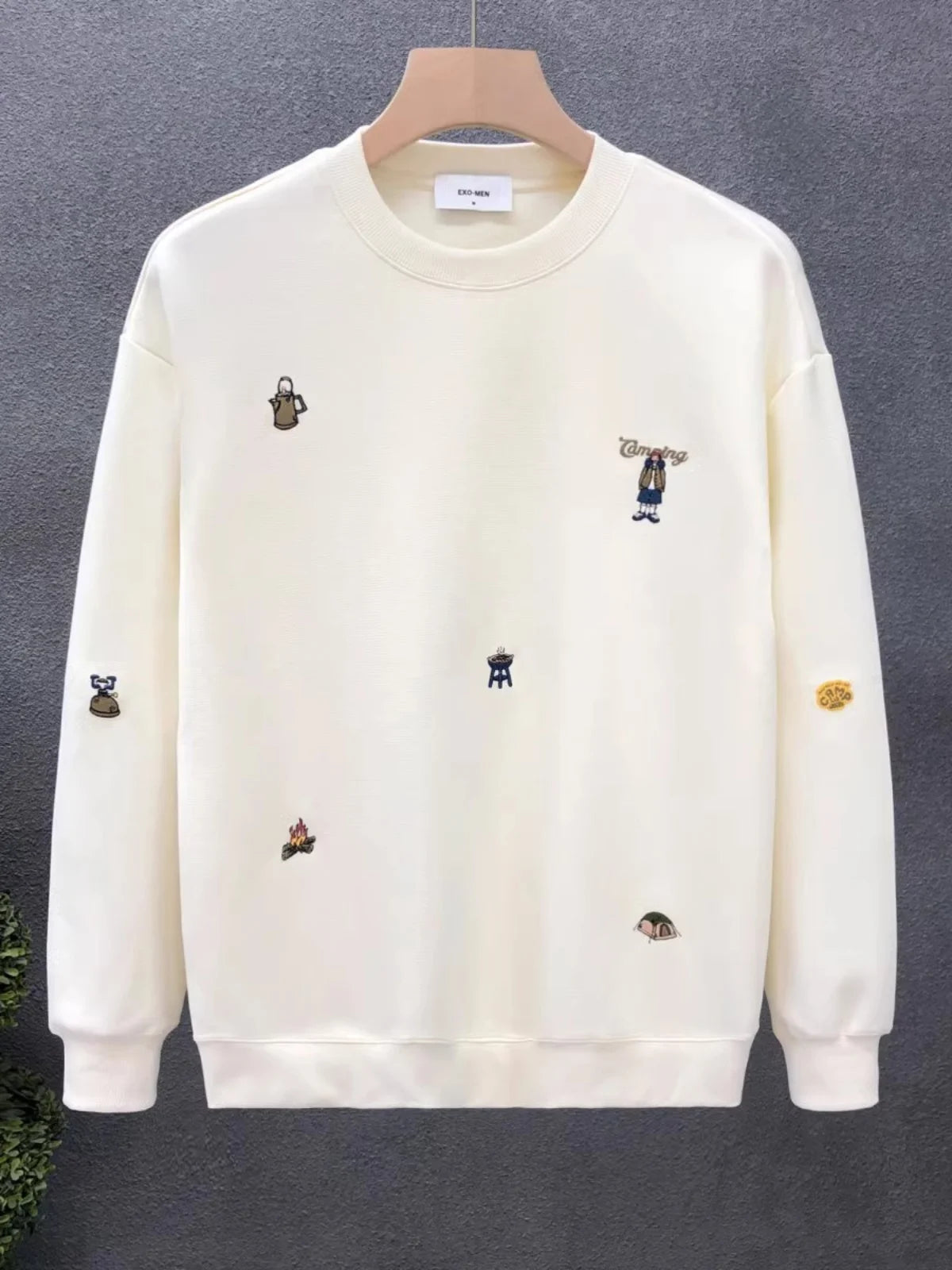 Sweater Men's Crew Neck Pattern Printed Casual Loose Long-sleeved