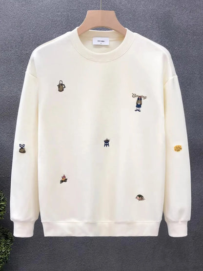 Sweater Men's Crew Neck Pattern Printed Casual Loose Long-sleeved