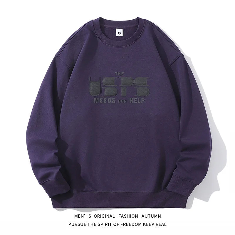 Men’s Long Sleeve Hoodie 2024 Fall Loose Fit Casual Streetwear