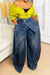 Womens Y2K Asymmetric Jeans Washed Denim Loose Fit Grunge Harajuku