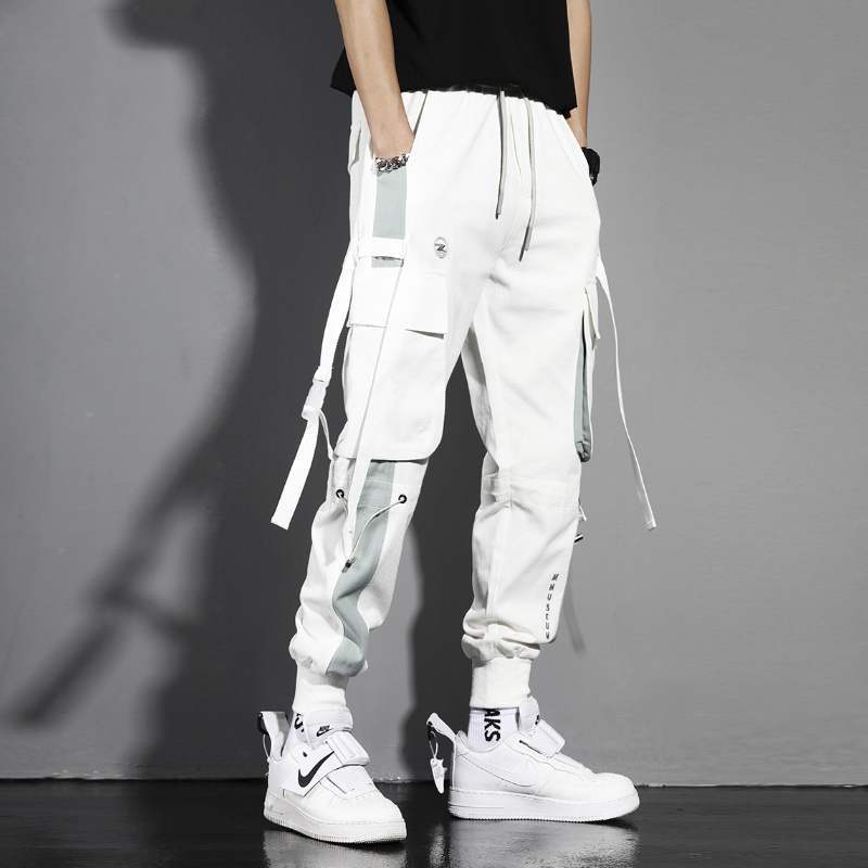 Hip Hop Cargo Pants Harem Men Streetwear Cotton Fashion Harajuku