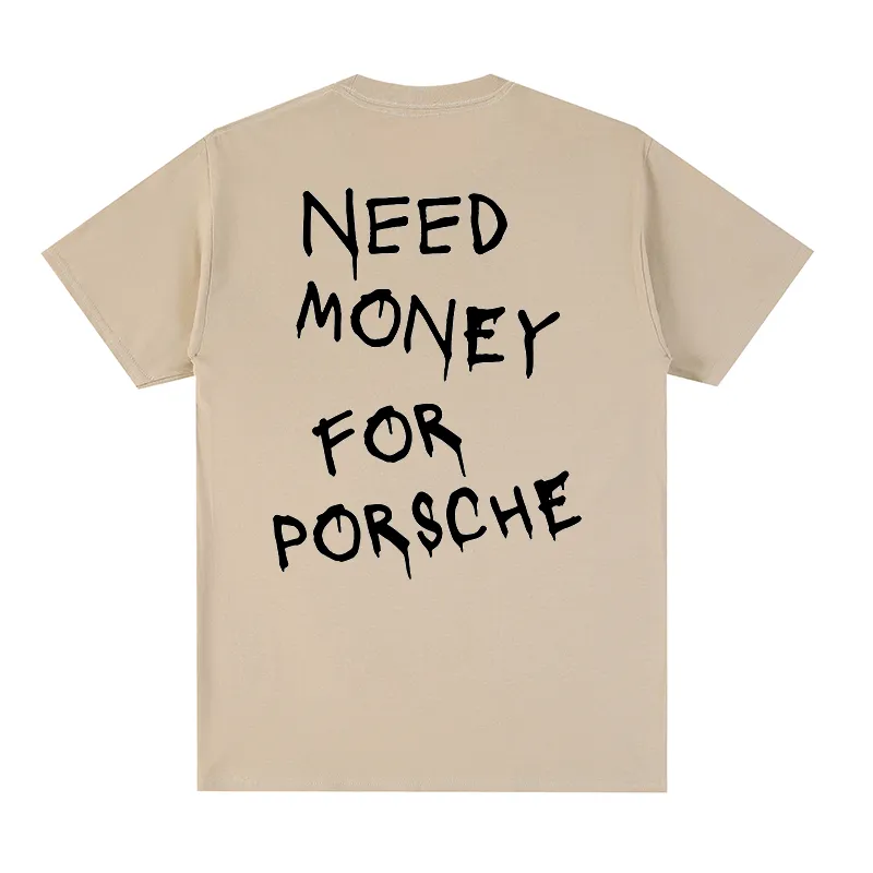 T-Shirt mit Buchstaben-Print „Need Money For Porsche“