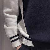 Men's Asymmetrical Knit Sweater Loose Korean Pullover